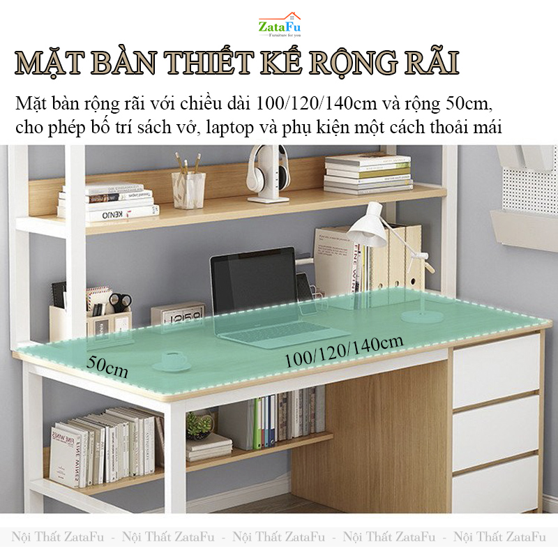 4. Mặt bàn rộng rãi – Thoải mái học tập, làm việc