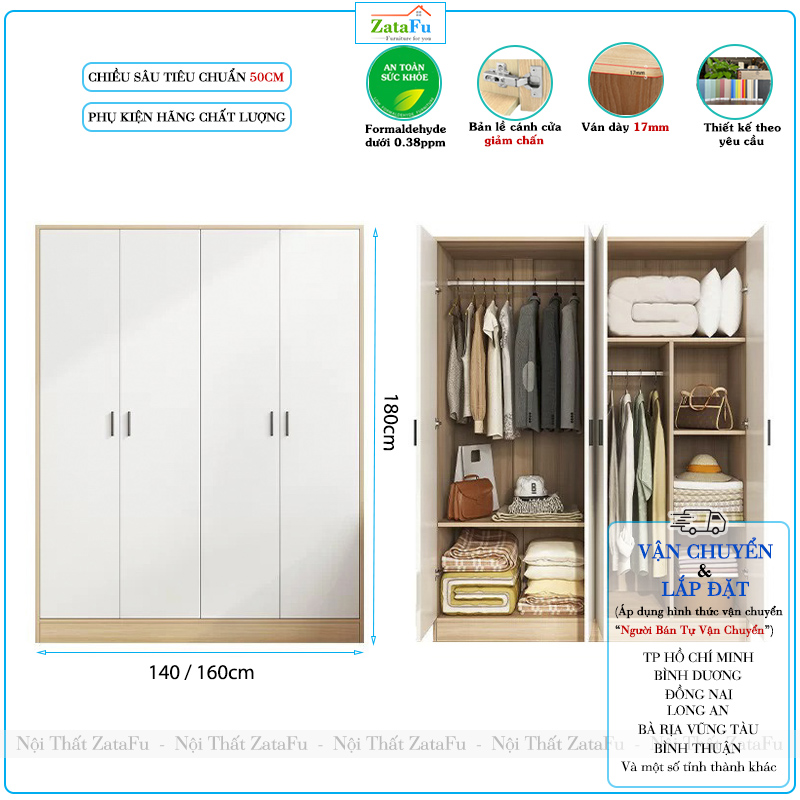 tủ treo quần áo 4 cánh