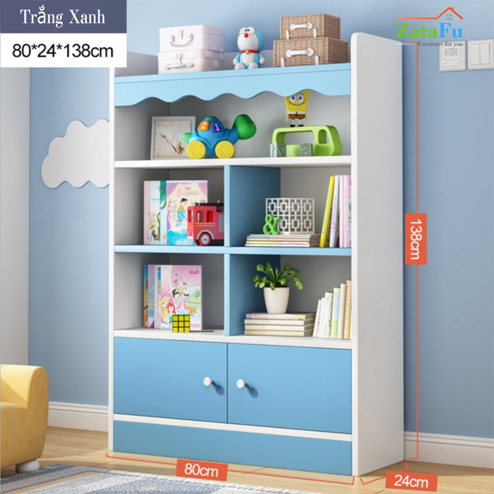 Kệ sách ZataFu từ gỗ MDF đáng yêu cho bé