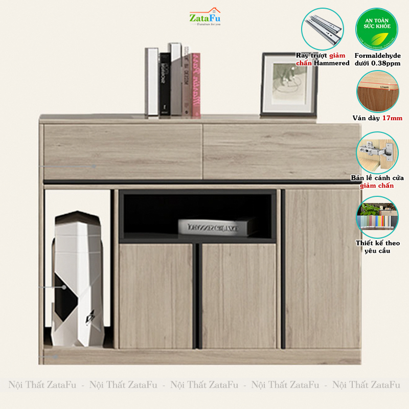 Bàn Làm Việc Gỗ Xếp Gọn Kèm Tủ Hồ Sơ Tùy Chỉnh BLV-159 ZataFu