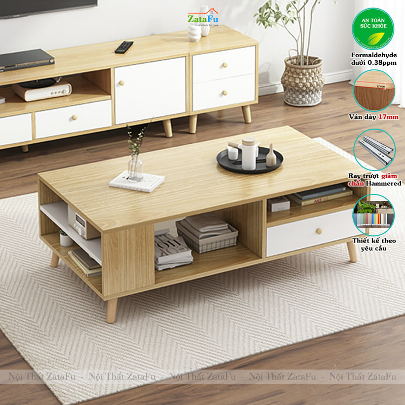 Bàn Trà Sofa Phòng Khách Chân Gỗ Thiết Kế Hiện Đại BSF-35 ZataFu