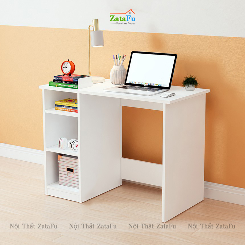 Bàn Làm Việc Gỗ Giá Rẻ Kèm Kệ Sách BLV-36 ZataFu