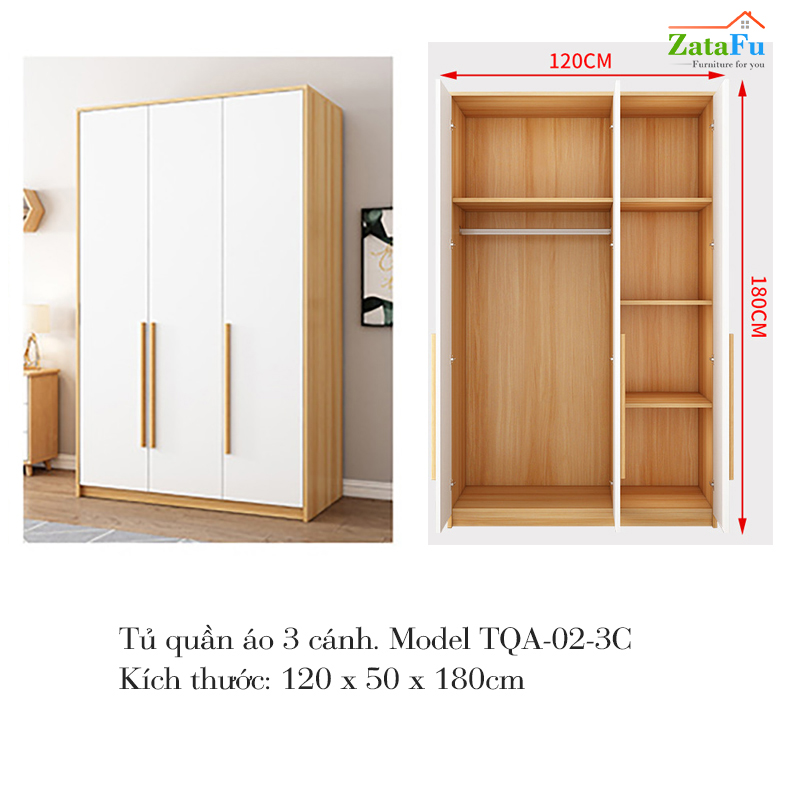 Tủ quần áo 1m8 thiết kế đơn giản TQA-02
