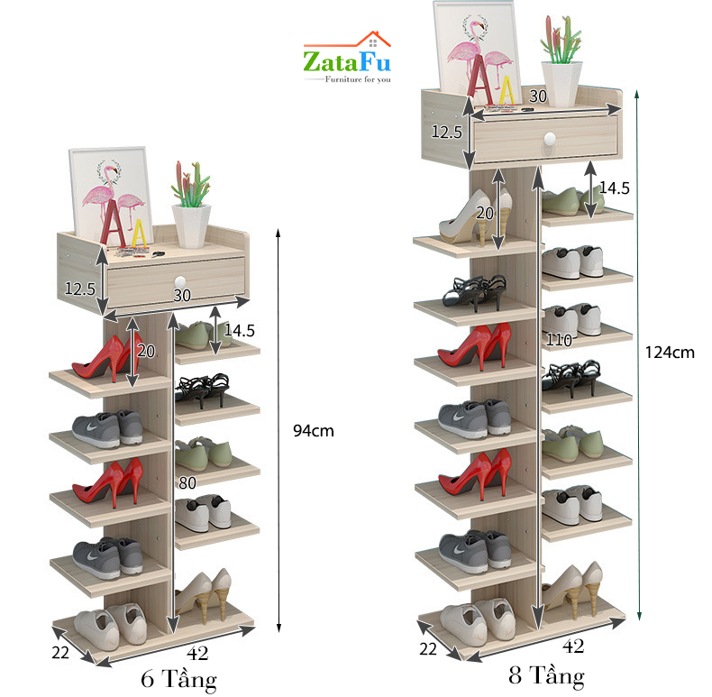 Kệ giày gỗ đựng giày hình cây