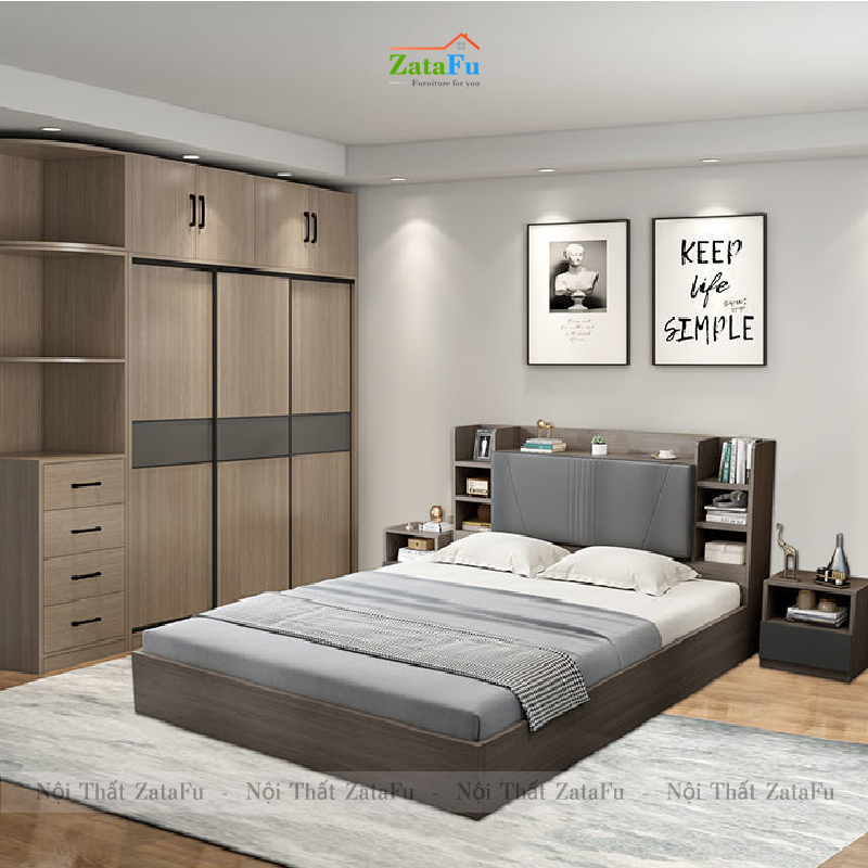 Giường ngủ tích hợp ngăn chứa đồ bên dưới vạt giường GG-37