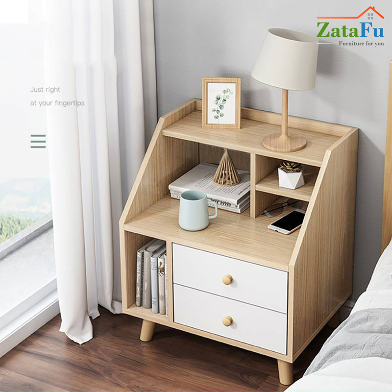 Kệ đầu giường 2 ngăn kéo phong cách Bắc Âu TUTT-02