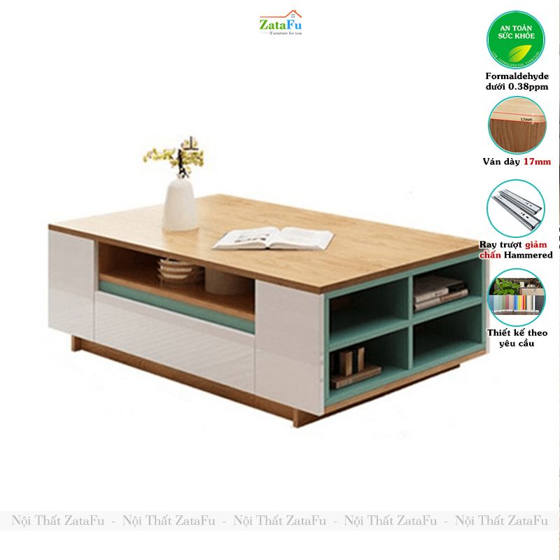 Bàn Trà Sofa Phòng Khách Hiện Đại Gỗ MDF Xanh Chống Ẩm BSF-38 ZataFu