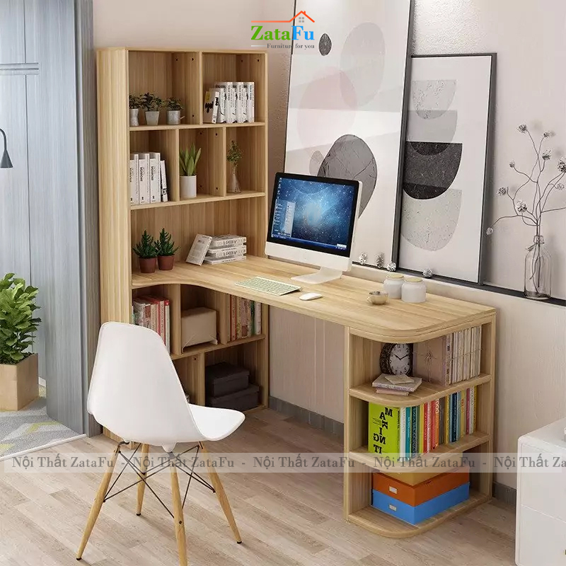 Bàn Làm Việc Chữ L Kết Hợp Tủ Đa Năng Tiện Lợi BLV-170 ZataFu