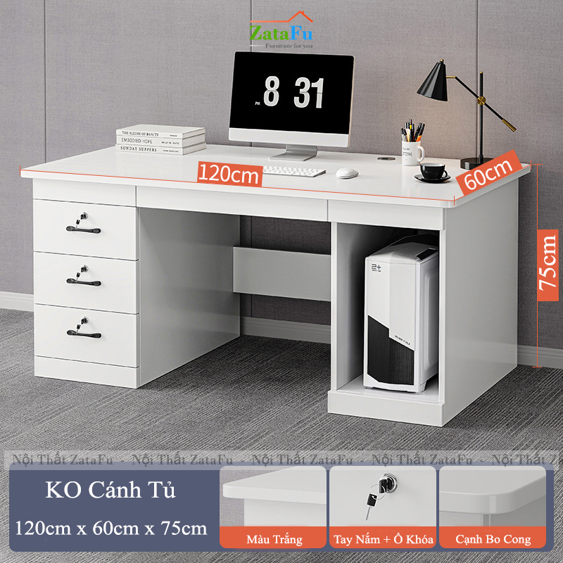 Bàn Làm Việc Gỗ MDF Hiện Đại Nhiều Ngăn BLV-165 ZataFu