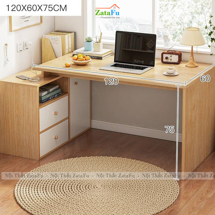 Bàn Học Sinh Bàn Làm Việc Thiết Kế Xoay Độc Đáo Tích Hợp Ngăn Kéo BLV-169 ZataFu