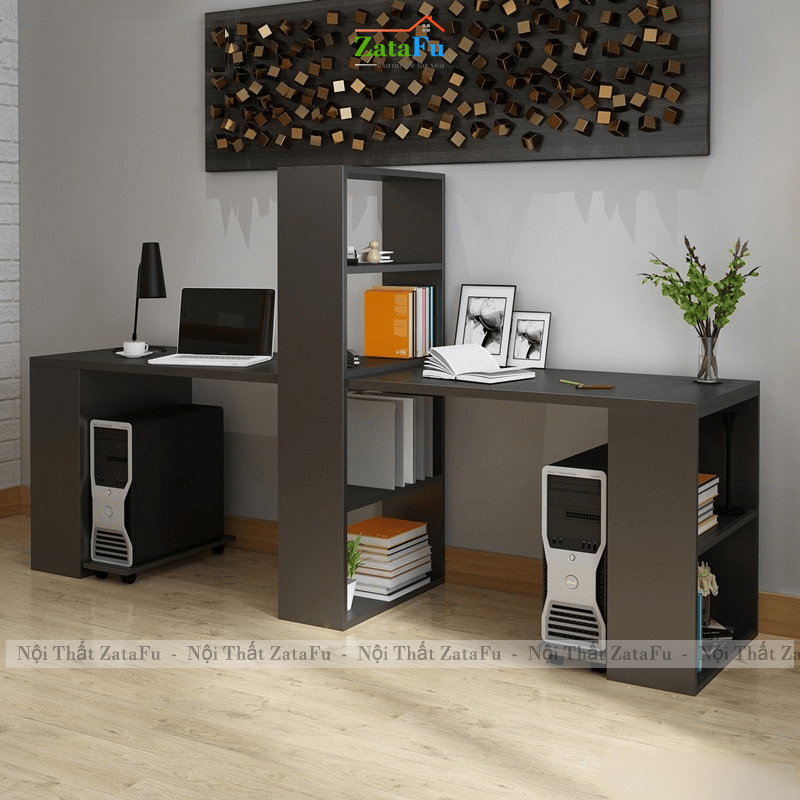 Bàn Làm Việc Gỗ MDF Bàn Học Sinh Bàn Đôi Để PC BLV-168 ZataFu