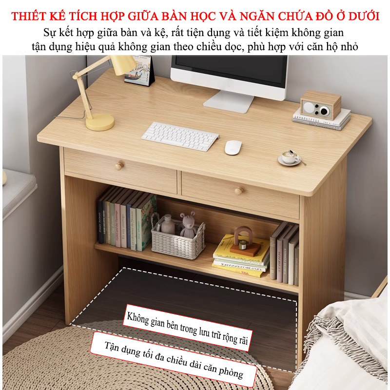Bàn Học Bàn Làm Việc Gỗ MDF Cao Cấp Thiết Kế Đơn Giản BLV-162 ZataFu