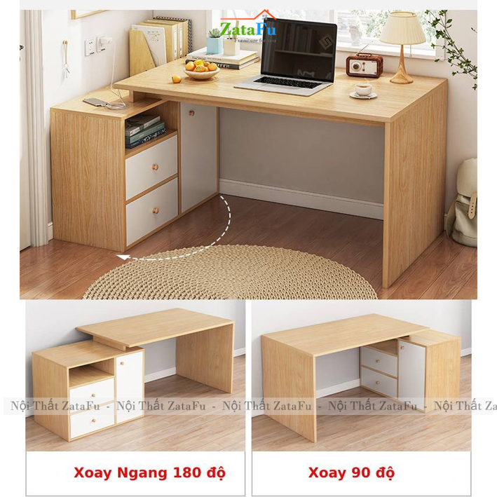 Bàn Học Sinh Bàn Làm Việc Thiết Kế Xoay Độc Đáo Tích Hợp Ngăn Kéo BLV-169 ZataFu