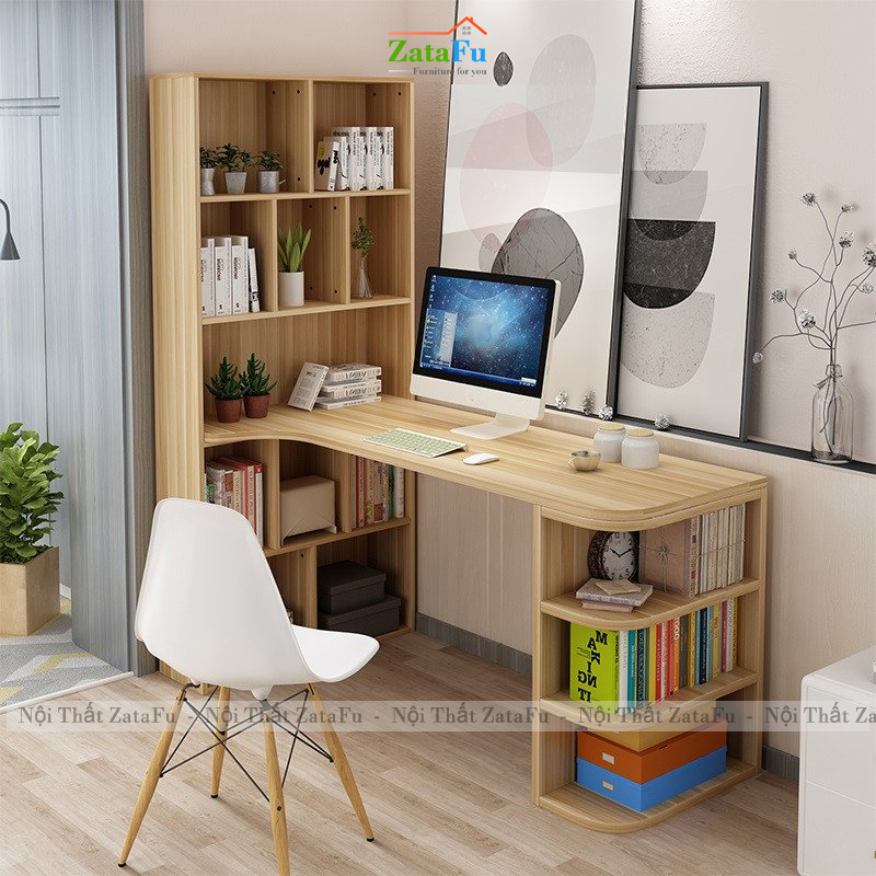 Bàn Làm Việc Chữ L Kết Hợp Tủ Đa Năng Tiện Lợi BLV-170 ZataFu