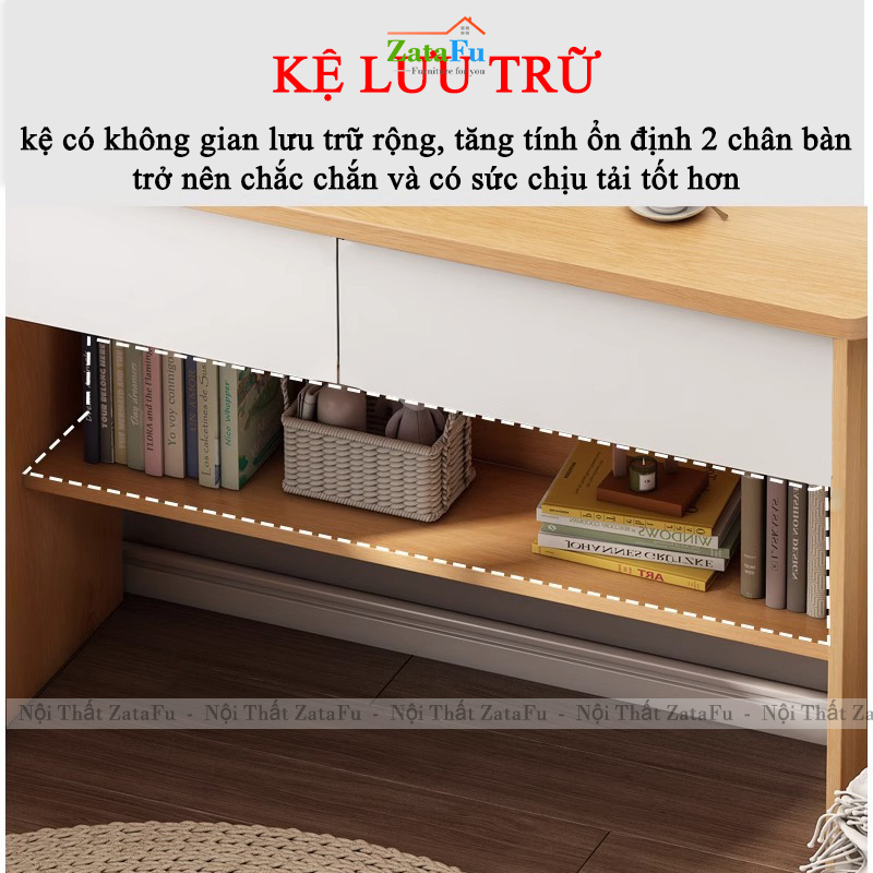 Bàn Học Bàn Làm Việc Gỗ MDF Cao Cấp Thiết Kế Đơn Giản BLV-162 ZataFu