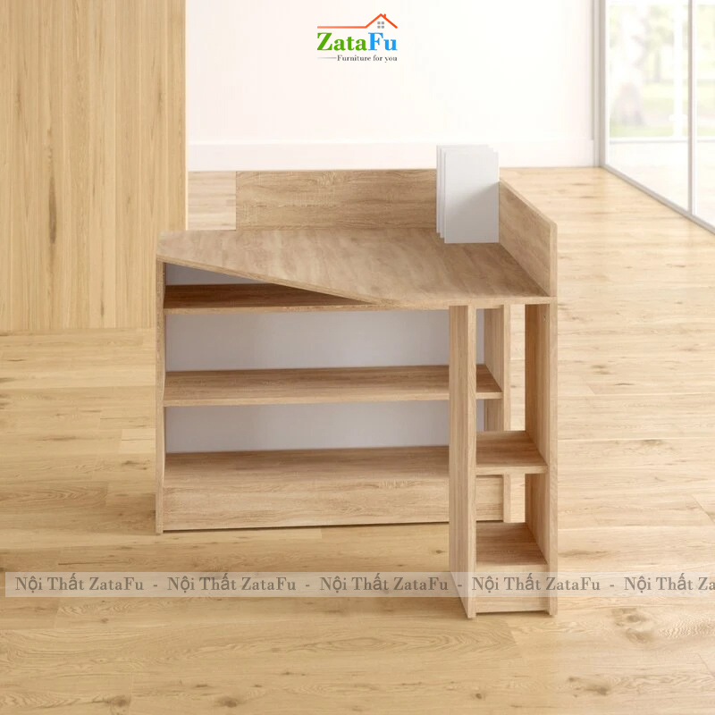 Bàn Làm Việc Góc Tường Gỗ MDF Thiết Kế Tiết Kiệm Không Gian BLV-166 ZataFu