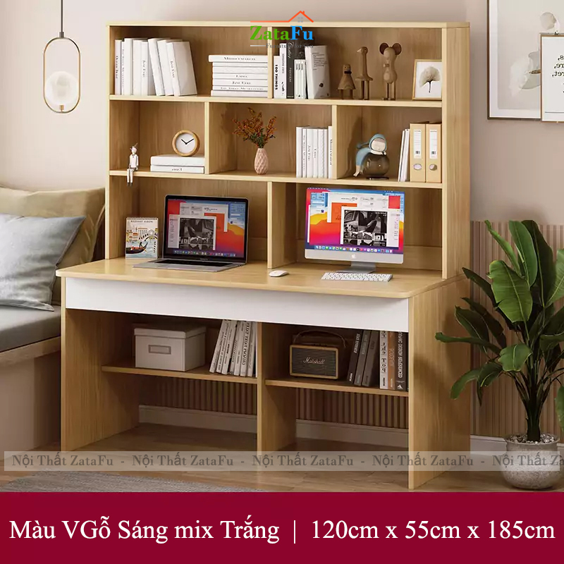 Bàn Làm Việc Bàn Học Kết Hợp Kệ Sạch Có Không Gian Lưu Trữ Lớn BLV-175 ZataFu