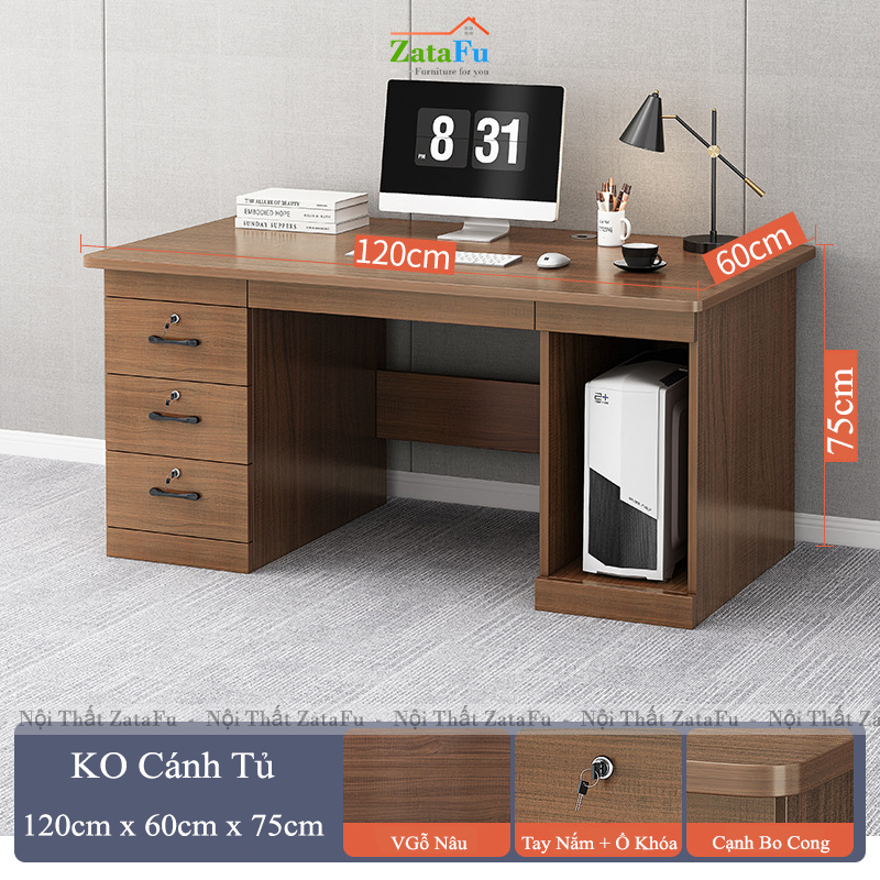 Bàn Làm Việc Gỗ MDF Hiện Đại Nhiều Ngăn BLV-165 ZataFu