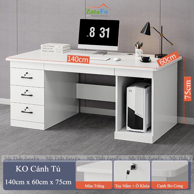 Bàn Làm Việc Gỗ MDF Hiện Đại Nhiều Ngăn BLV-165 ZataFu