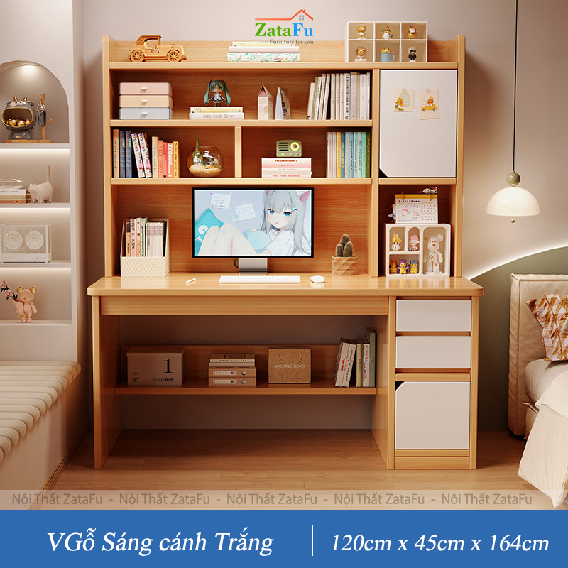 Bàn Học Bàn Làm Việc Gỗ MDF Công Nghiệp Thiết Kế Hiện Đại BLV-137 ZataFu