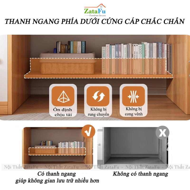 Bàn Học Gỗ MDF Ván Dày 17mm Có Cửa Kính Thiết Kế Theo Phong Cách Bắc Âu BLV-135 ZataFu