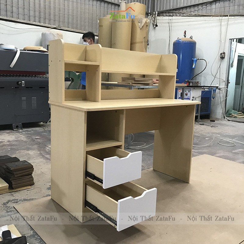 Bàn Học Cho Bé Có Kệ Sách Gỗ MDF Dày 17mm BLV-34