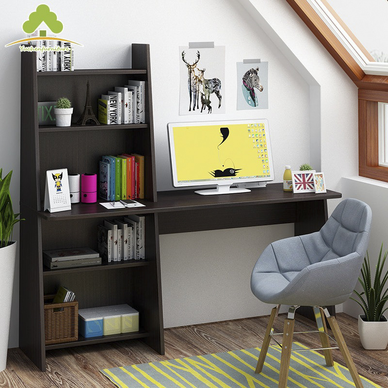 Bàn Học Bàn Làm Việc Đa Năng Gỗ Công Nghiệp MDF Liền Kệ Đứng Hiện Đại BLV-156 ZataFu