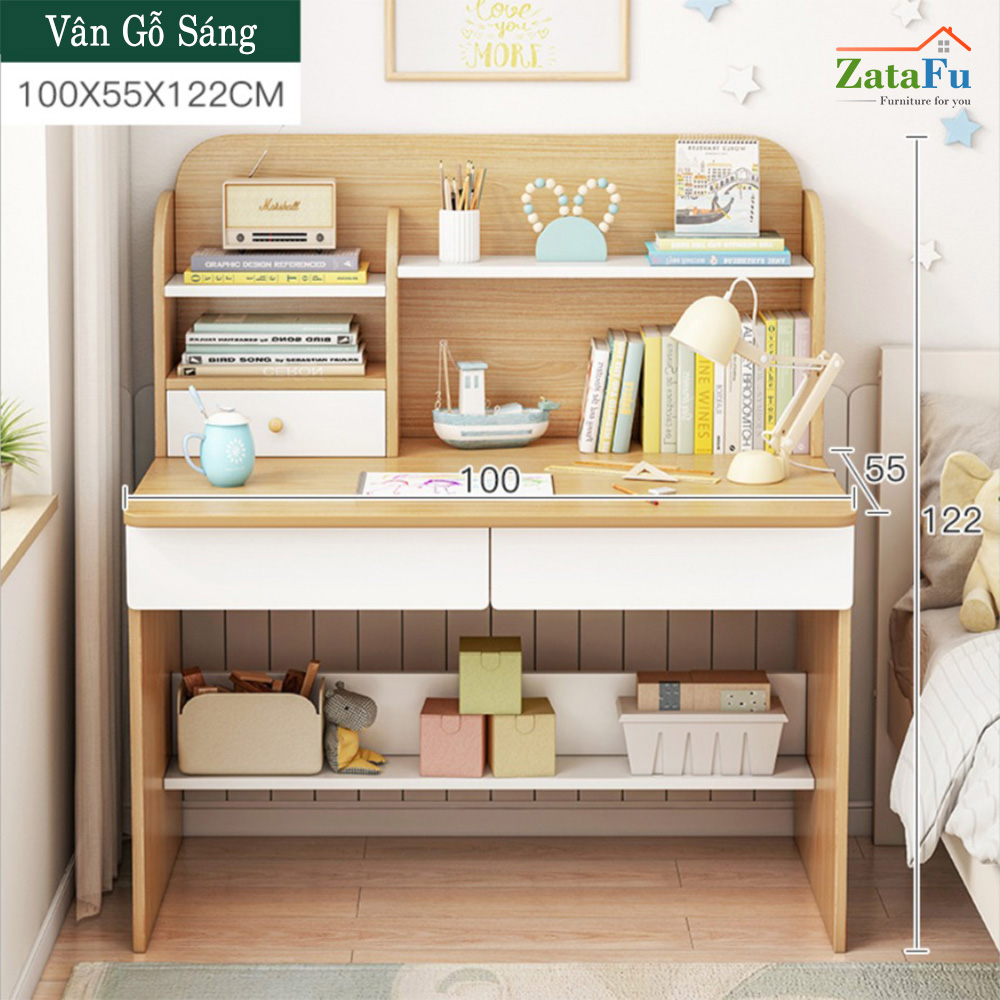 Bàn Học Cho Bé Thiết Kế Có Ngăn Đựng Sách BLV-01