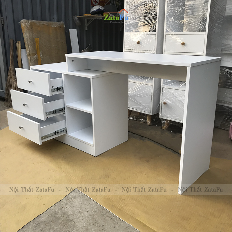 Bàn học bàn làm việc đơn giản kết hợp kệ sách chân xoay BLV-66