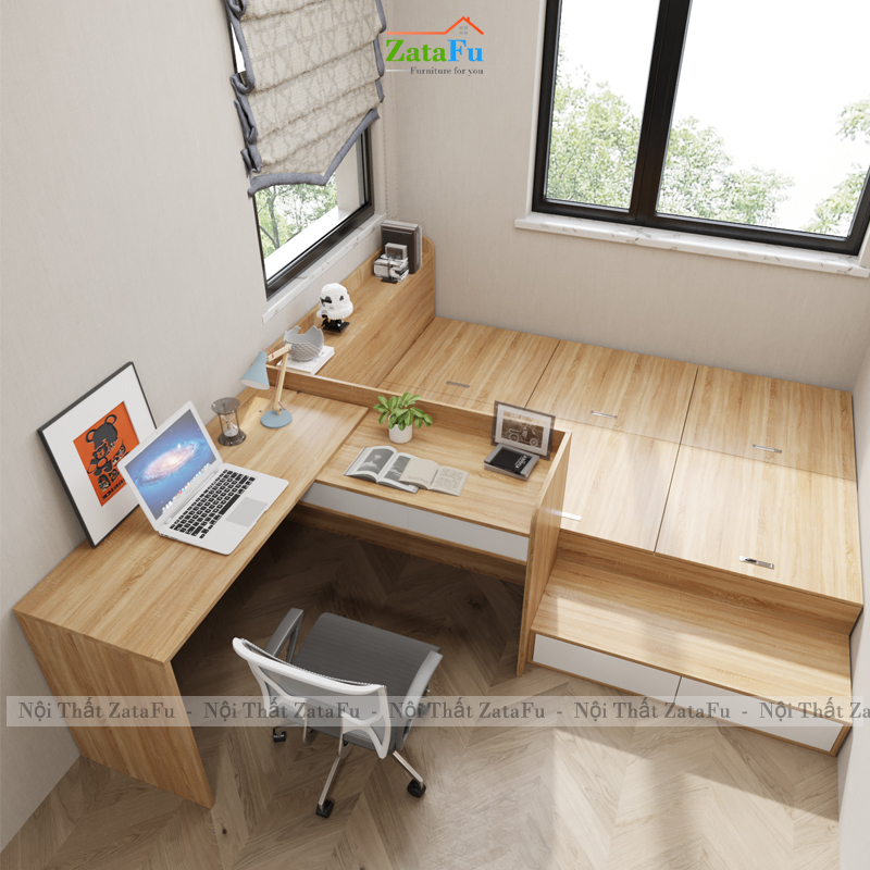 Giường Đa Năng Kết Hợp Tủ Quần Áo Bàn Học Tiện Lợi GG-79 ZataFu