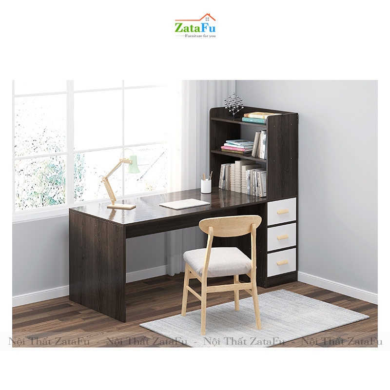 Bàn học làm việc kết hợp kệ sách đứng BLV-38