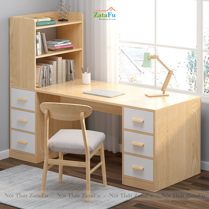 Bàn học làm việc kết hợp kệ sách đứng BLV-38