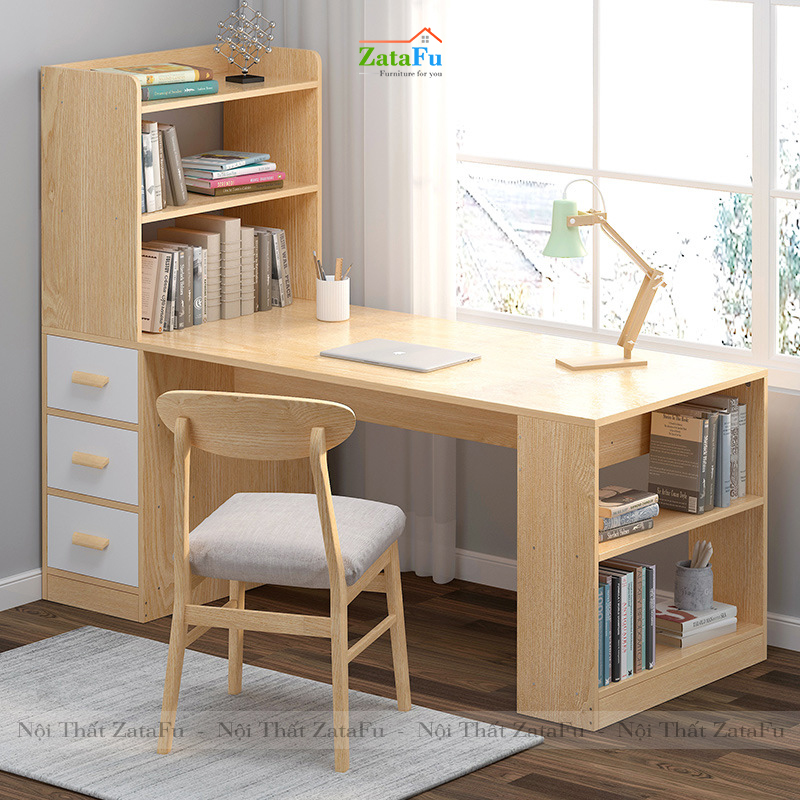 Bàn học làm việc kết hợp kệ sách đứng BLV-38