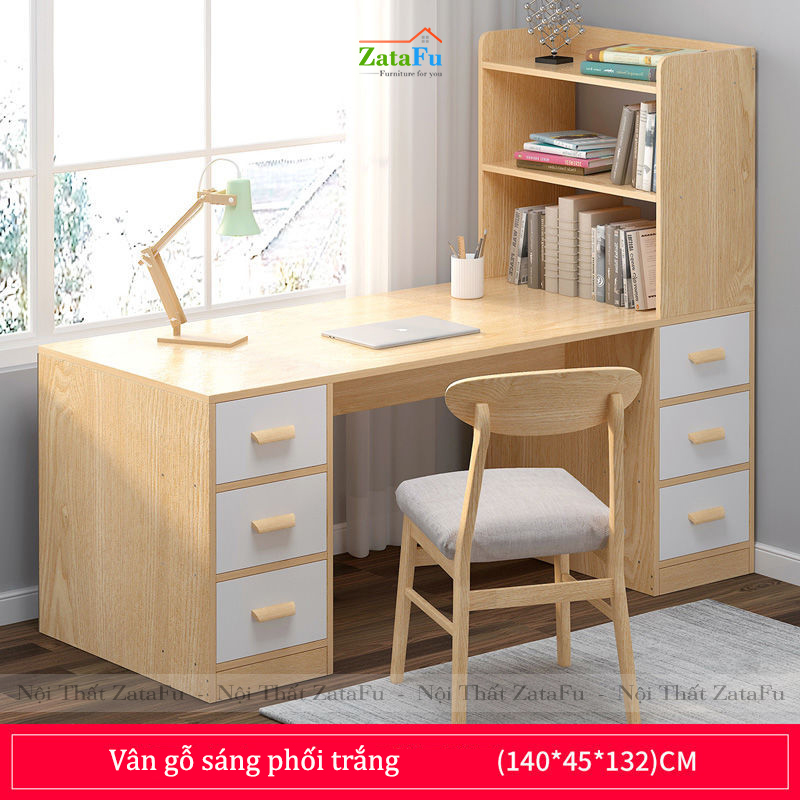 Bàn học làm việc kết hợp kệ sách đứng BLV-38
