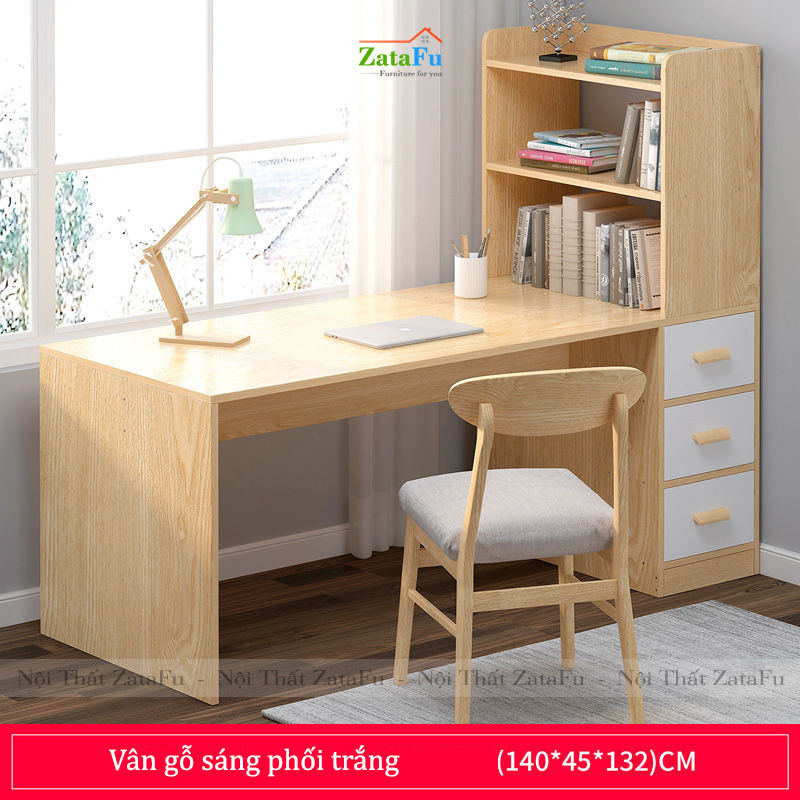 Bàn học làm việc kết hợp kệ sách đứng BLV-38