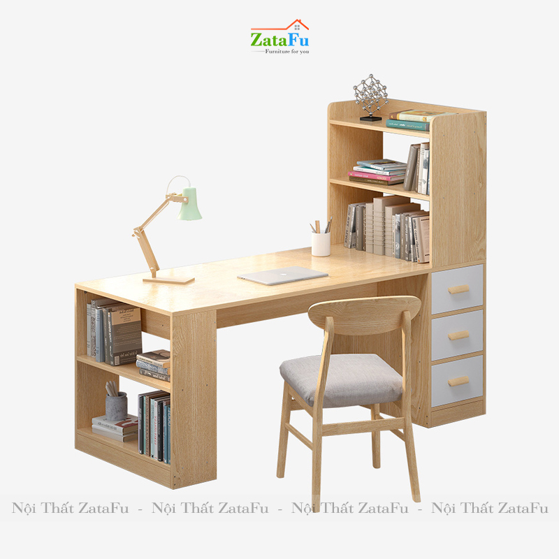 Bàn học làm việc kết hợp kệ sách đứng BLV-38