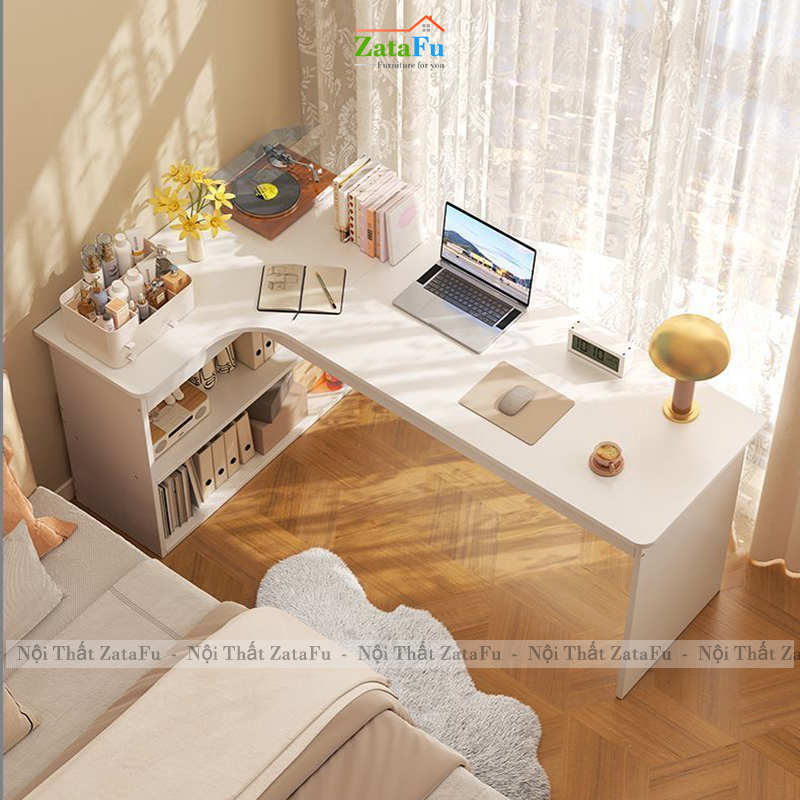 Bàn Học Bàn Làm Việc Góc Tường Chữ L Phong Cách Hiện Đại BLV-160 ZataFu