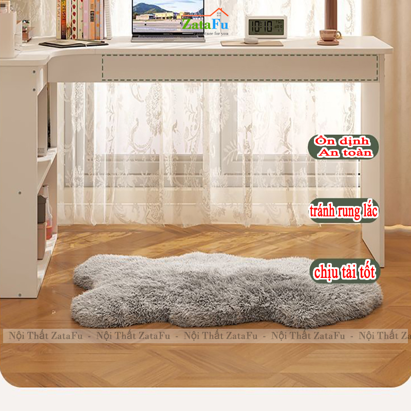 Bàn Học Bàn Làm Việc Góc Tường Chữ L Phong Cách Hiện Đại BLV-160 ZataFu