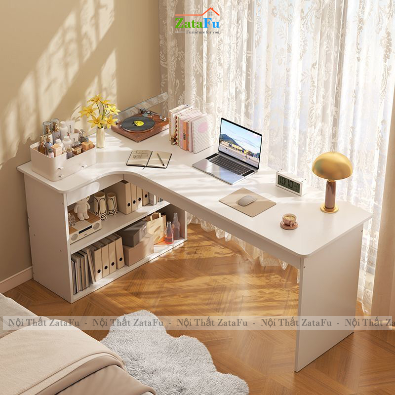 Bàn Học Bàn Làm Việc Góc Tường Chữ L Phong Cách Hiện Đại BLV-160 ZataFu