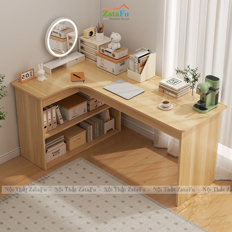 Bàn Học Bàn Làm Việc Góc Tường Chữ L Phong Cách Hiện Đại BLV-160 ZataFu