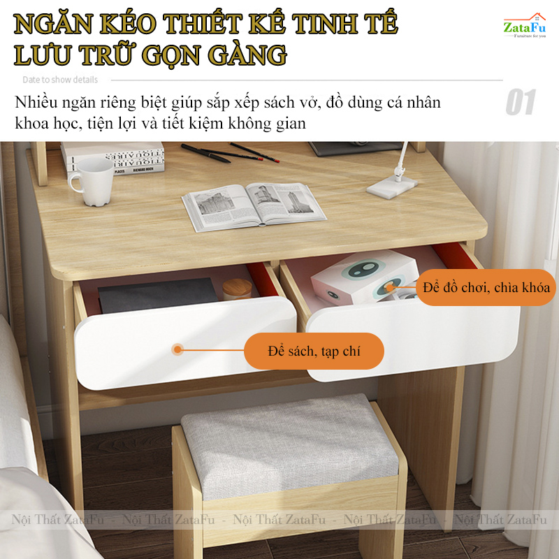 Bàn Học Bàn Làm Việc Đa Năng Chất Liệu Gỗ MDF BLV-142 ZataFu