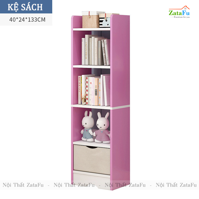 Bàn học liền kệ sách dễ thương cho bé BLV-53