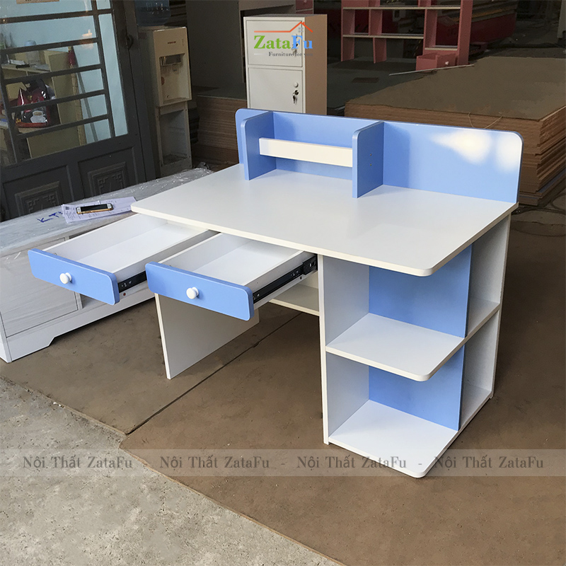 Bàn học liền kệ sách dưới xinh xắn BLV-65