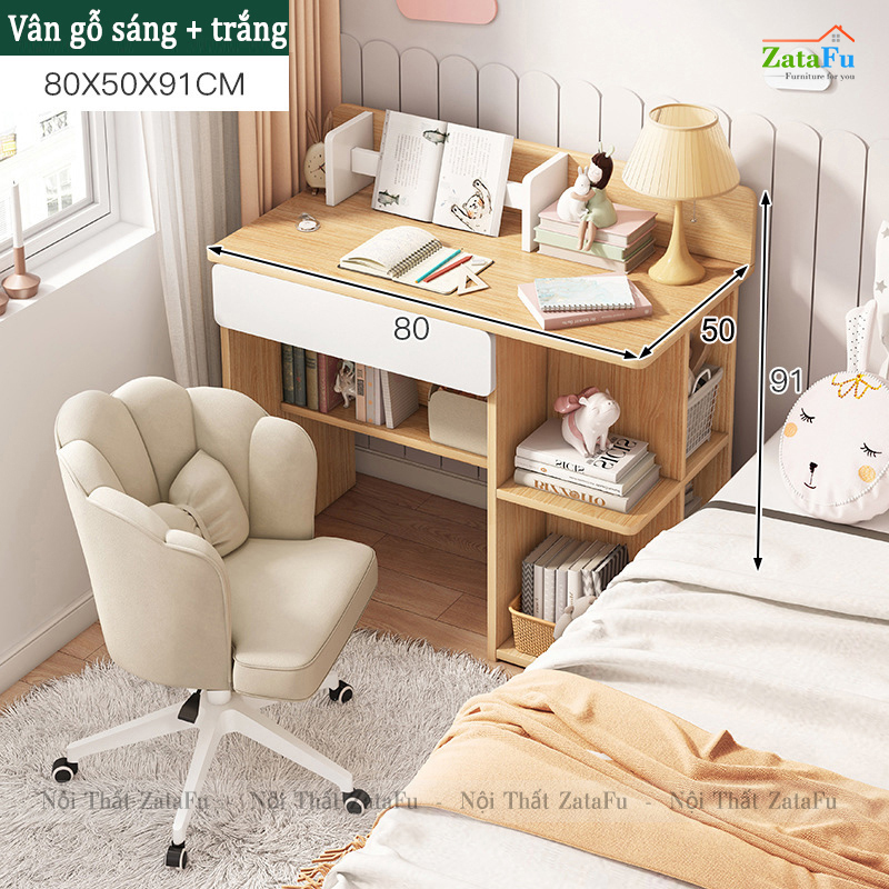 Bàn học liền kệ sách dưới xinh xắn BLV-65