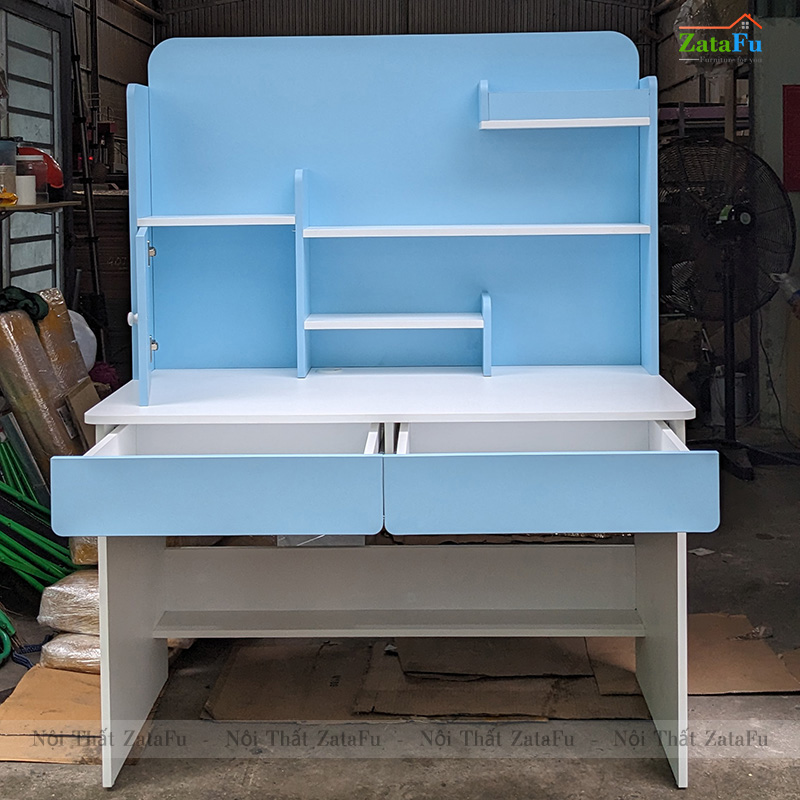 Bàn Học Gỗ Công Nghiệp Kết Hợp Kệ Sách Xinh Xắn Cho Bé BLV- 93