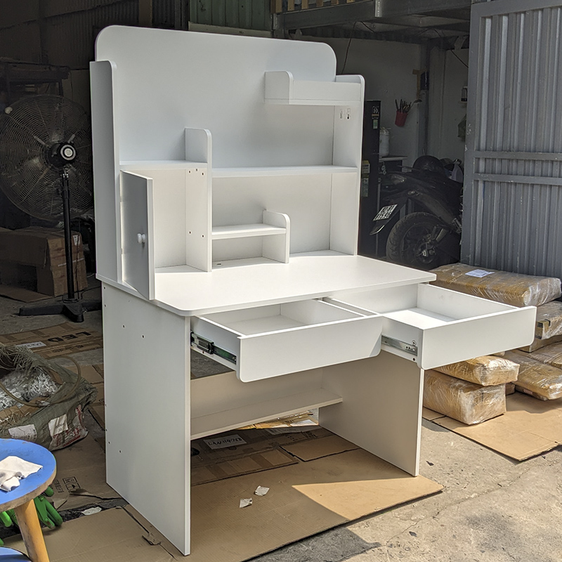 Bàn Học Gỗ Công Nghiệp Kết Hợp Kệ Sách Xinh Xắn Cho Bé BLV- 93