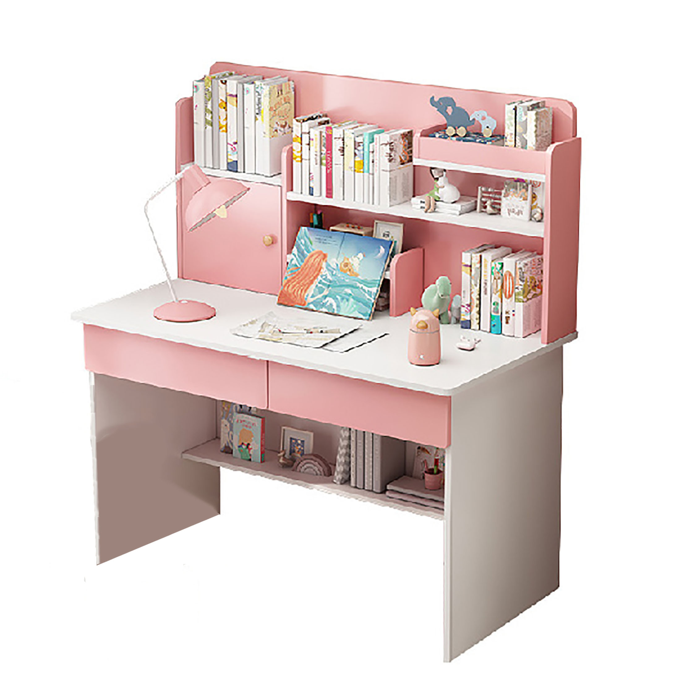 Bàn Học Gỗ Công Nghiệp Kết Hợp Kệ Sách Xinh Xắn Cho Bé BLV- 93