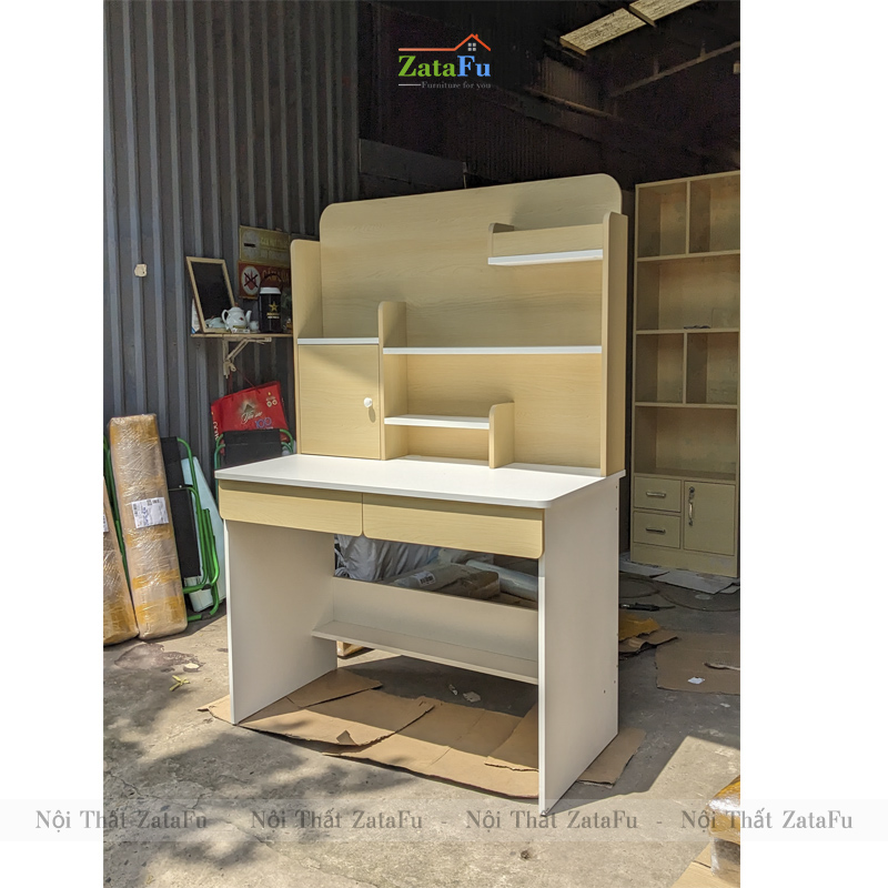 Bàn Học Gỗ Công Nghiệp Kết Hợp Kệ Sách Xinh Xắn Cho Bé BLV- 93