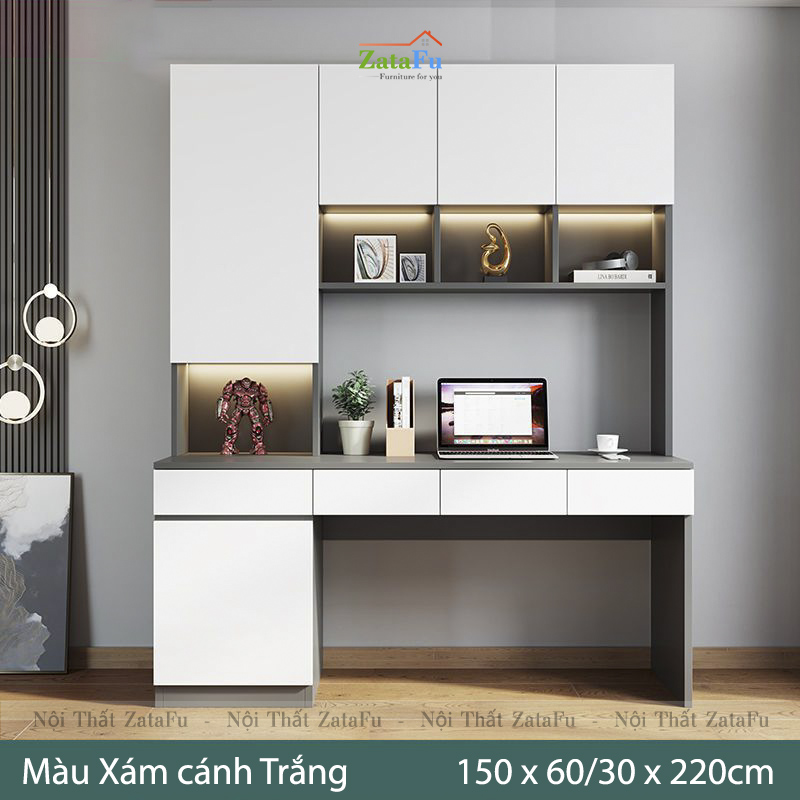 Bàn Làm Việc Đôi 2 Người Kèm Kệ Tủ Lớn BLV-110