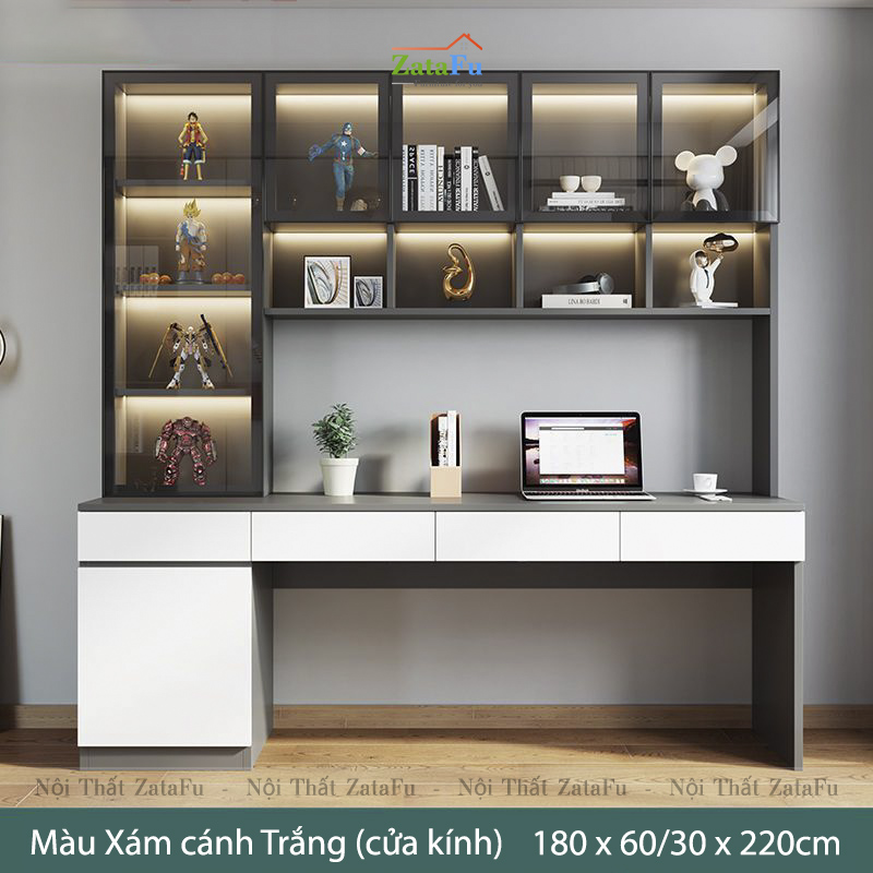 Bàn Làm Việc Đôi 2 Người Kèm Kệ Tủ Lớn BLV-110